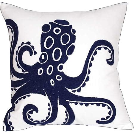 Amazon Decopow Embroidered Crab Throw Pillow Covers Square