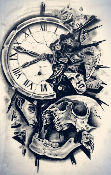 Clock Sketch Tattoo At Paintingvalley Explore Collection Of Clock