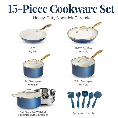 Gotham Steel Natural Collection 15 Piece Ultra Performance Ceramic