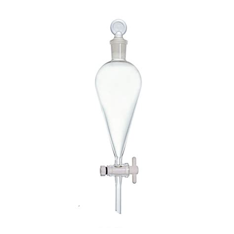 125ml 24 29 Glass Pyriform Separatory Funnel Pear Shape Drop Tip PTFE