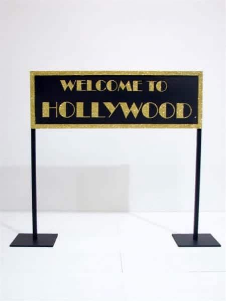 Black Hollywood Welcome Sign – Event Prop Hire