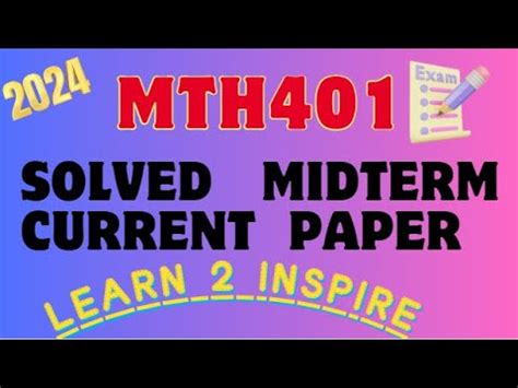 Mth Midterm Current Paper Correct Solution Youtube