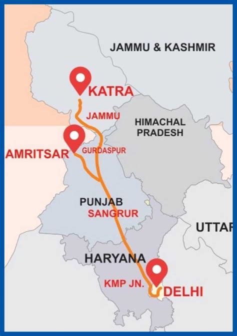 Delhi Amritsar Katra Expressway Route Map Cost Progress And More