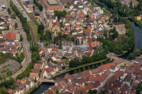 Sulz Am Neckar Von Oben Ortskern Am Uferbereich Des Neckar