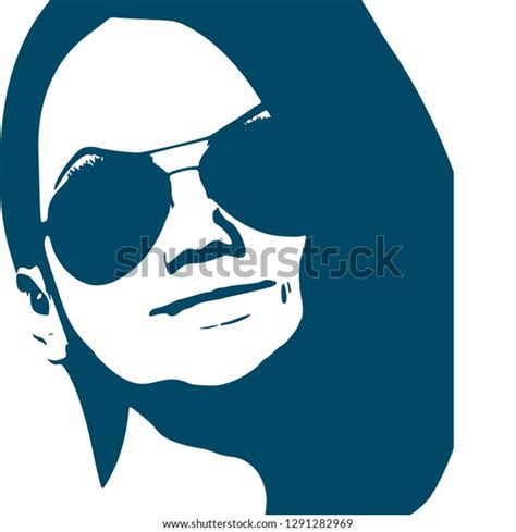 Portrait Beautiful Woman Sunglasses Stock Vector Royalty Free