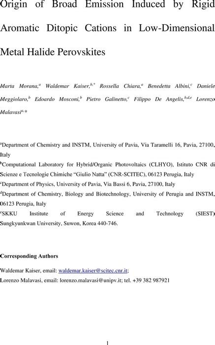 Origin Of Broad Emission Induced By Rigid Aromatic Ditopic Cations In