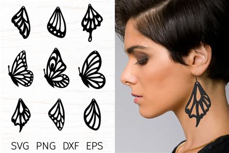 Butterfly Earring Bundle Svg Cut File