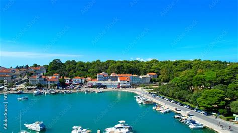 Rab Croatia An Aerial View With The Drone Over The Beautiful Town