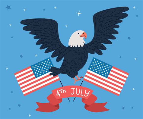 4th Of July With Eagle 21399058 Vector Art At Vecteezy