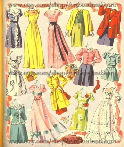 Pdf Printable Digital Vintage Paper Dolls Sweet Dolls Etsy Sweden