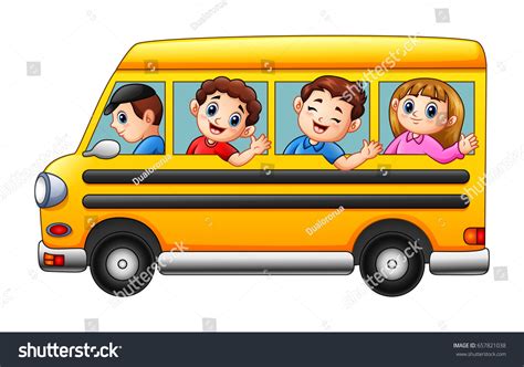 Vector Illustration Cartoon Kids Going School Stock Vector Royalty