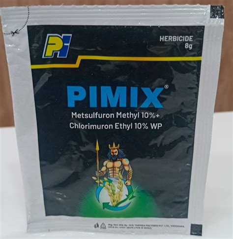 Pimix Herbicide Metsulfuron Methyl 10 Chlorimuron Ethyl 10 WP 8 Gm