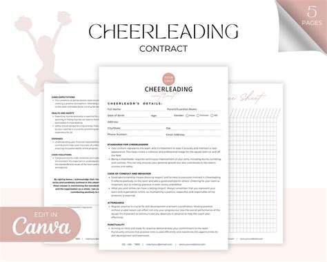 Cheerleading Contract Template Cheerleading Tryouts Flyer Coaching