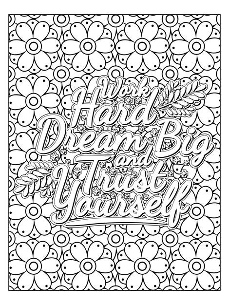 Inspirational Quote Coloring Page For Adults Motivational Quote