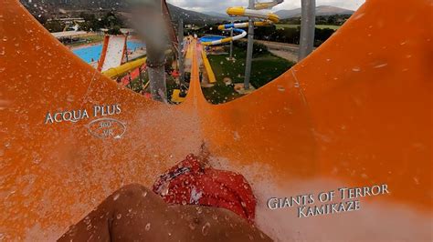 Acqua Plus Waterpark Kamikaze Giants Of Terror Orange Bodyslide 360