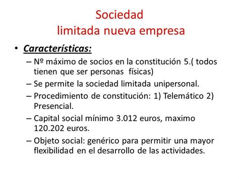 Sociedad limitada nueva empresa definición