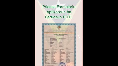 Ajendamentu Online Priense Formulariu Aplikasaun Ba Sertidaun Rdtl