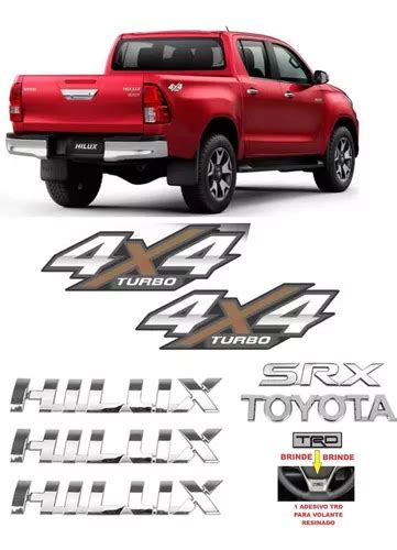 Kit Emblemas Hilux Srx Acima X Turbo Brinde Parcelamento Sem