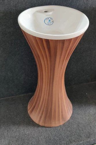 Brown Damru Shape Ceramic Pedestal Wash Basin Free Standing At Rs 2550