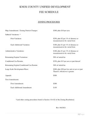 Fillable Online Co Knox Il Knox County Unified Development Fee Schedule