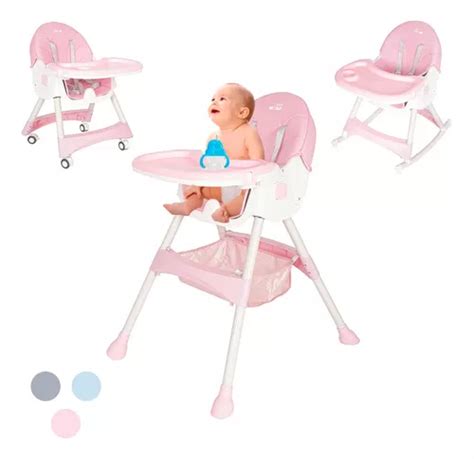 Silla Periquera Alta Para Comer De Bebe Multifuncional Color Rosa Silla