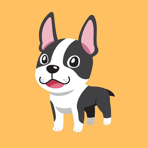 Vector Cartoon Cute Boston Terrier Dog 25944485 Vector Art At Vecteezy