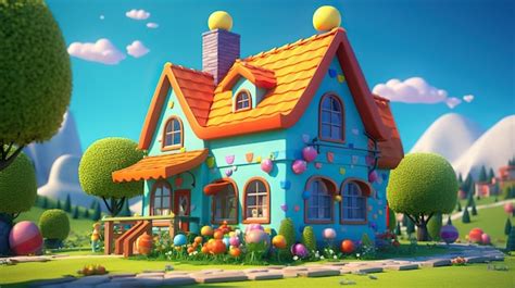 Cartoon house vacation home dream house cartoon game game assets game ...