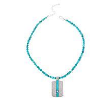 Jay King Sterling Silver Lemon Lime Turquoise Pendant With Necklace