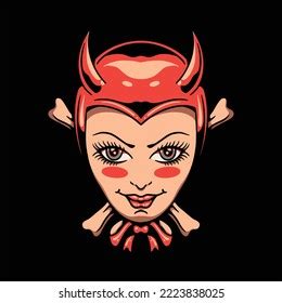 Cute Devil Tattoo Vector Design Stock Vector (Royalty Free) 2223838025 | Shutterstock