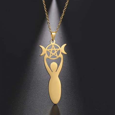 Cazador collier amulette de déesse Wicca pour femmes pendentif lune