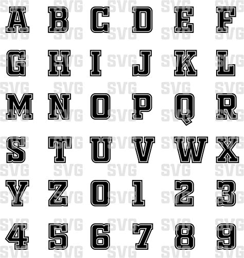 Varsity Font Svg Varsity Letters Sport Font Alphabet Svg Cut Files