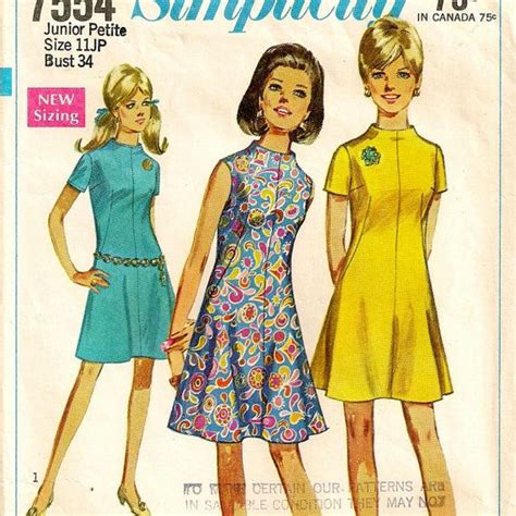 A Mod Collarless Short Sleeve Or Sleeveless Dress Pattern Etsy