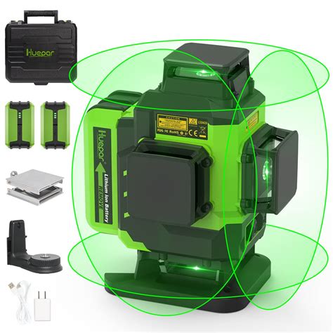 Huepar 4x360 Laser Level Self Leveling 16 Lines Green Beam 4D Cross