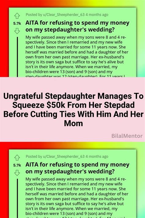 Ungrateful Stepdaughter Manages To Squeeze 50k From Her Stepdad Before Cutting Ties With Him