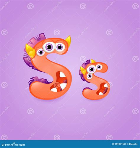 алфавитная буква монстра на фиолетовом фоне. красочный абк милых ...