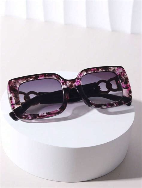 1 Pieza Gafas De Sol Para Mujer Con Marco De Metal Decorado Con Sombra