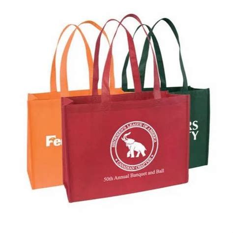 Red Green And Orange Printed Non Woven Loop Handle Carry Bag Size 8