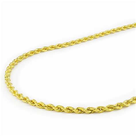 K Yellow Gold Real Genuine Mm Diamond Cut Twist Rope Chain Bracelet