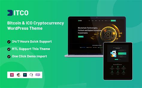 Bitco Tema De WordPress Sensible A Las Criptomonedas De Bitcoin E ICO