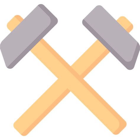 Crossed Hammers Free Construction And Tools Icons