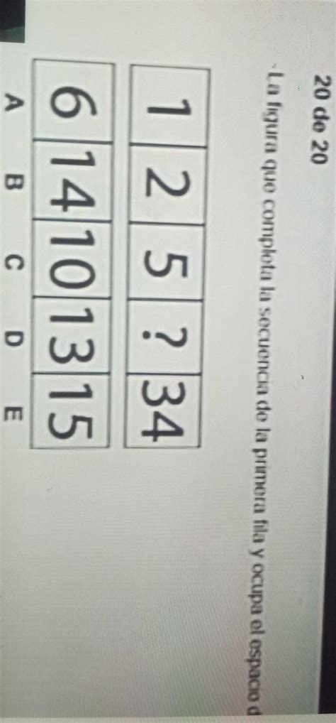 La Figura Que Completq La Secuencia De La Primera Fila Y Ocupa El