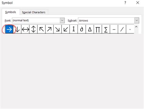 Right Arrow → Symbol In Word Excel Powerpoint And Outlook Office Watch