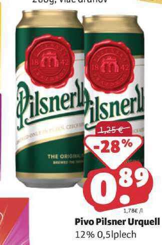 ARCHIV Pivo Pilsner Urquell 12 0 5l plech v akcii platné do 23 3