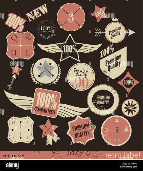 Set Of Premium Quality And Guarantee Retro Labels Stock Vector Image