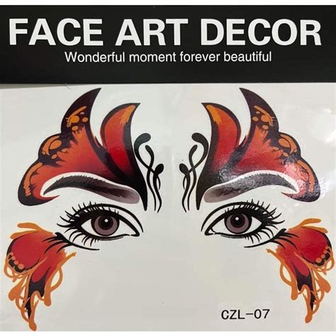 D Face Sticker Party Waterproof Temporary Body Art Forehead Eye Gold