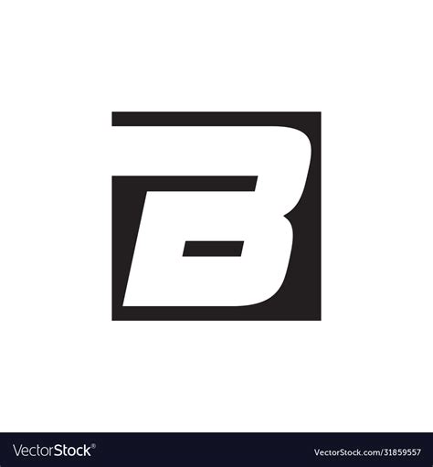 Letter B Negative Space Design Royalty Free Vector Image