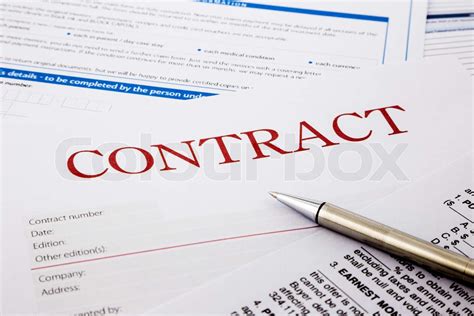 Contract Form Stock Image Colourbox