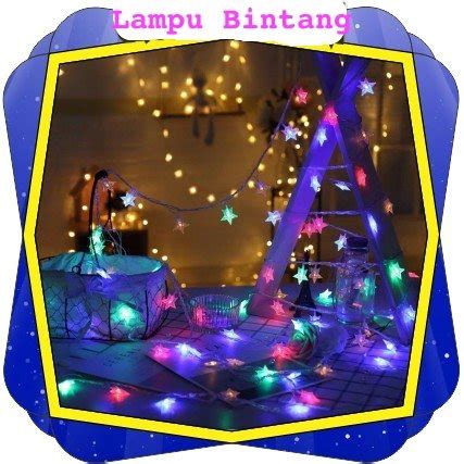 Jual Lampu Natal Model Bintang Warna Warni Hias Natal Meter Tahan