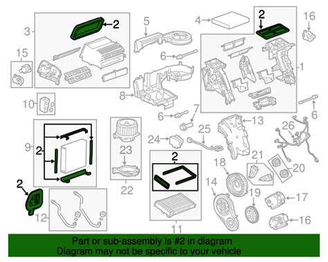 2010 2016 Cadillac SRX Air Conditioning Evaporator Case Seal Kit