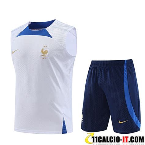 Crea Kit Canotta Allenamento Pantaloncini Francia Bianco 2023 2024